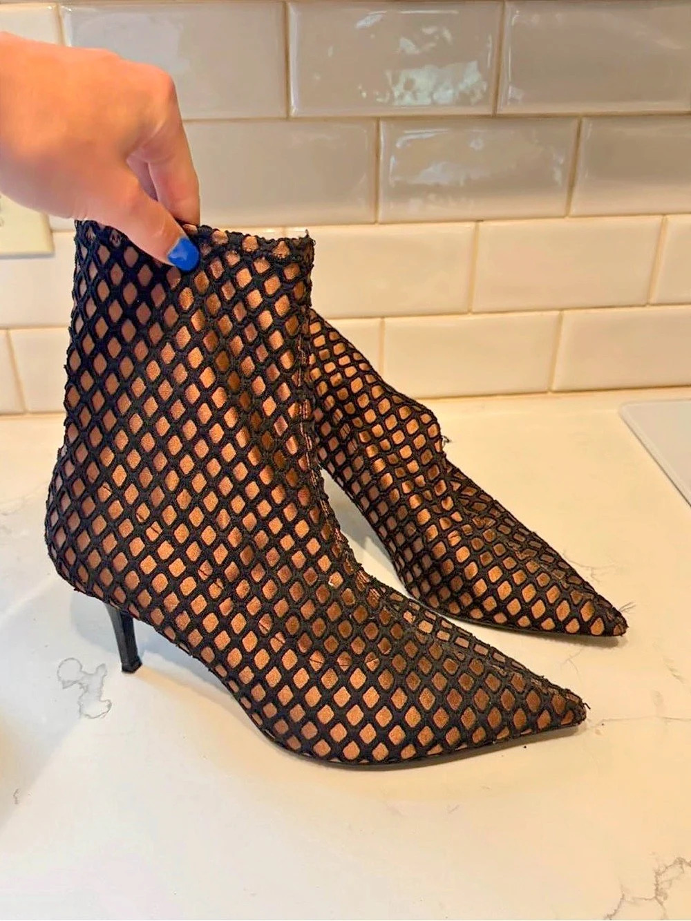 Women's Mesh Pointed-Toe Booties
